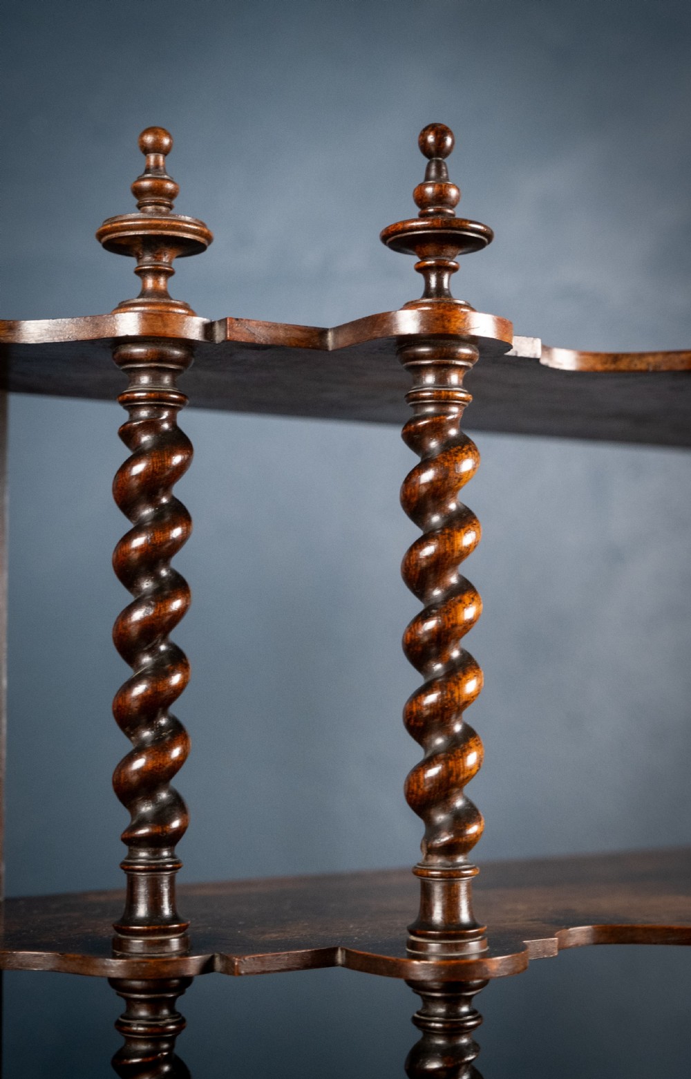19th Century Walnut Barley Twist Wall Shelf View VIII