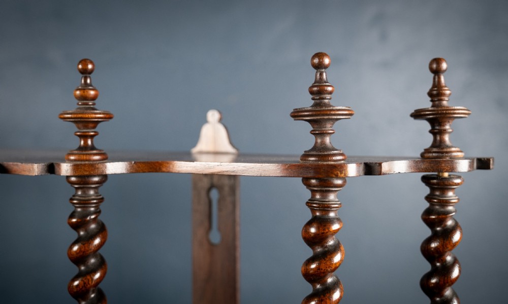 19th Century Walnut Barley Twist Wall Shelf View IX