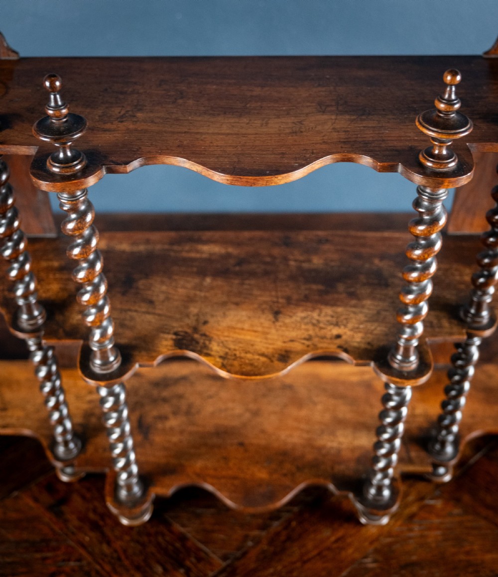 19th Century Walnut Barley Twist Wall Shelf View XIII