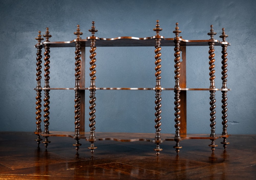 19th Century Walnut Barley Twist Wall Shelf View XIV