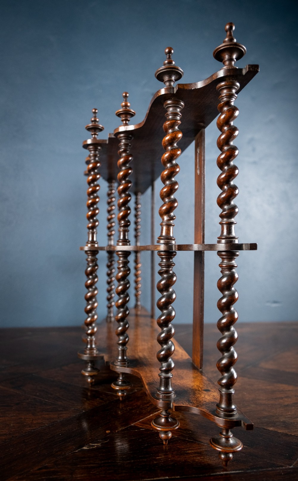 19th Century Walnut Barley Twist Wall Shelf View XVIII