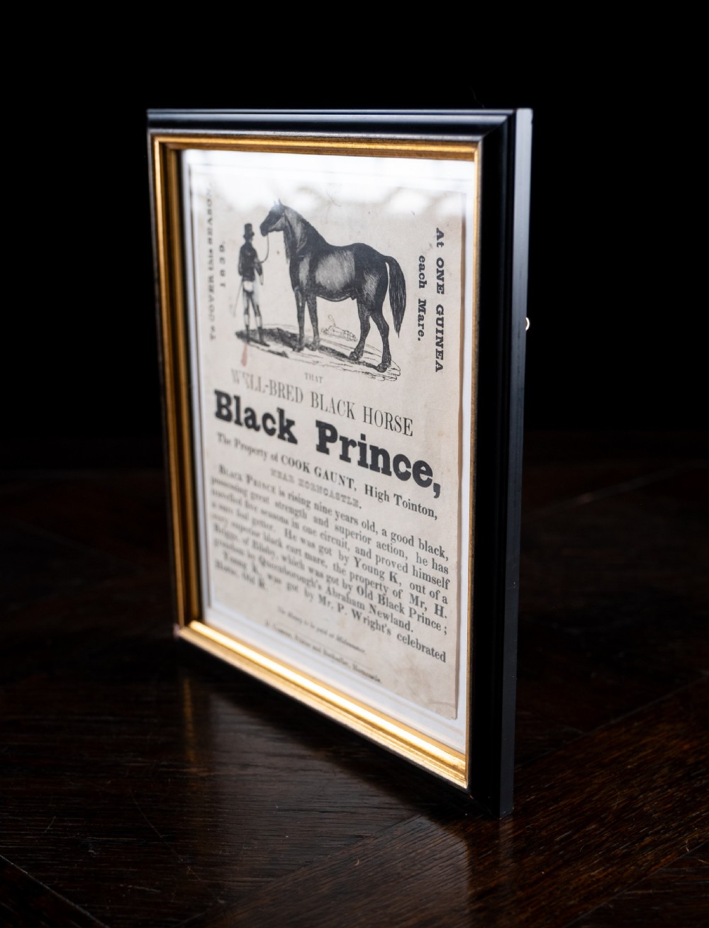'Black Prince' Horse Advertisement, dated 1839 (Lincolnshire) View III