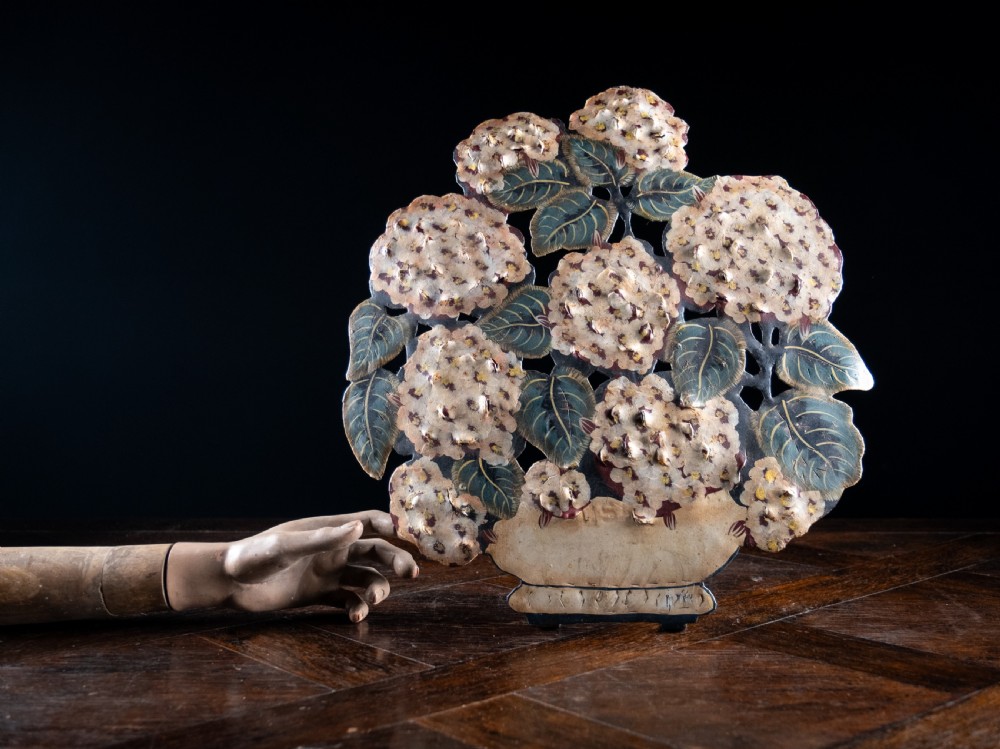 Early 20th Century Hydrangea Toleware Dummy Board View V