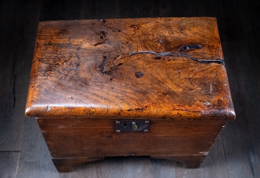 Small Vernacular Elm and Pine Coffer, c.1800 View V