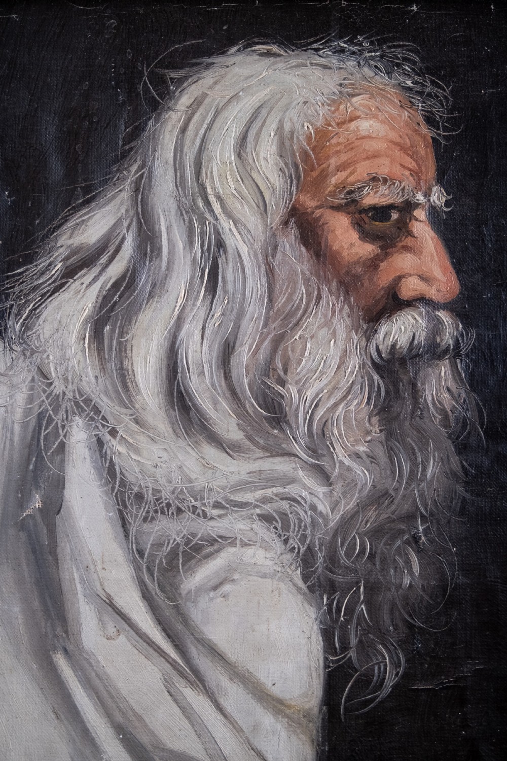 Portrait Of A Wisened Sage. Oil On Canvas. View II