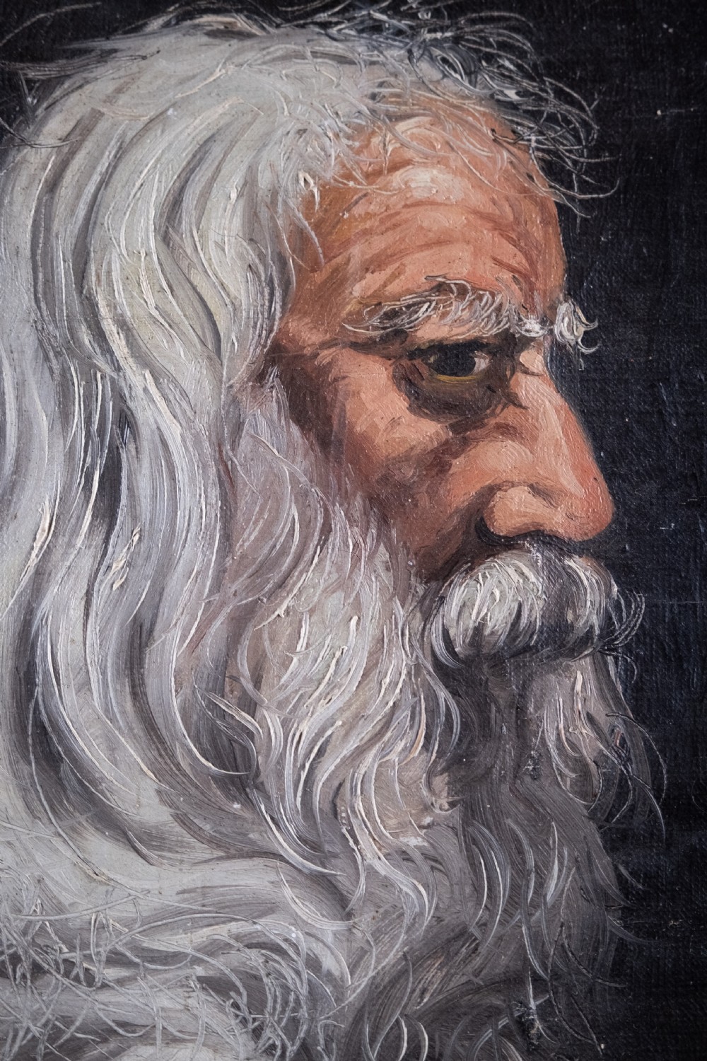 Portrait Of A Wisened Sage. Oil On Canvas. View III