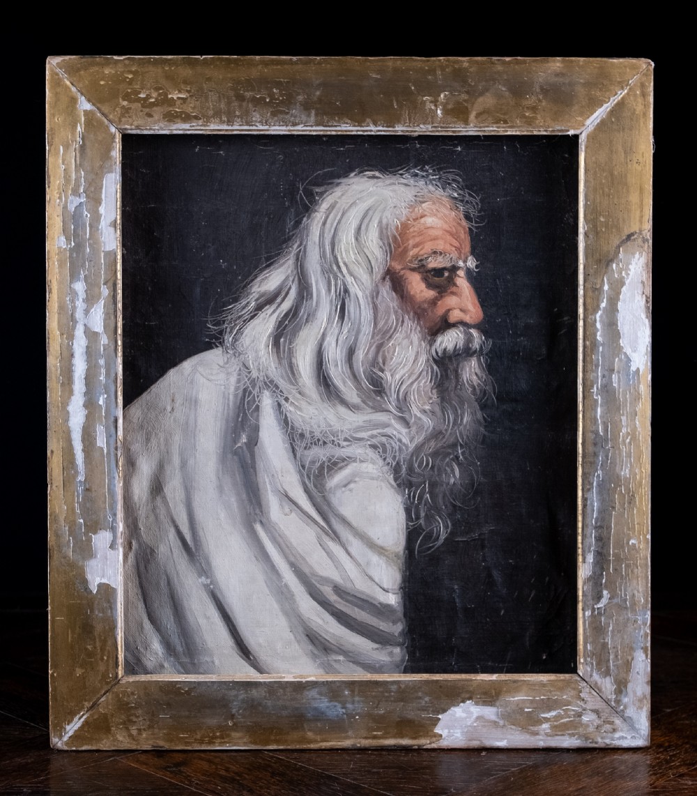 Portrait Of A Wisened Sage. Oil On Canvas. View V