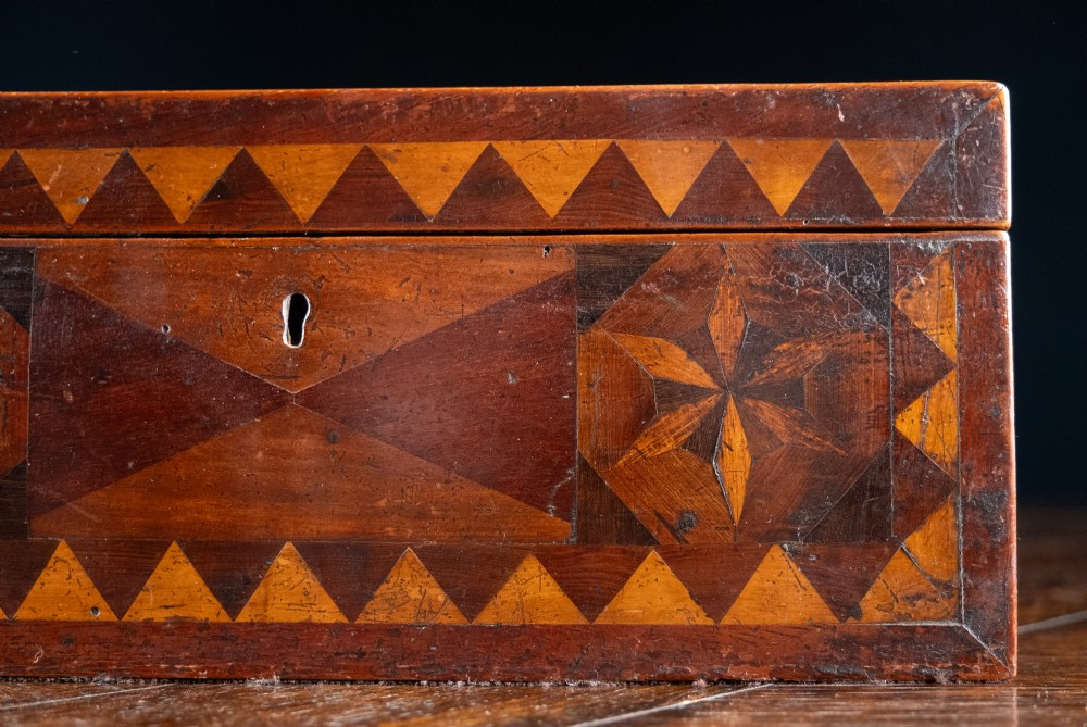 19th Century Primitive Parquetry Writing Slope View III