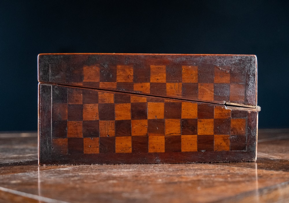 19th Century Primitive Parquetry Writing Slope View VII