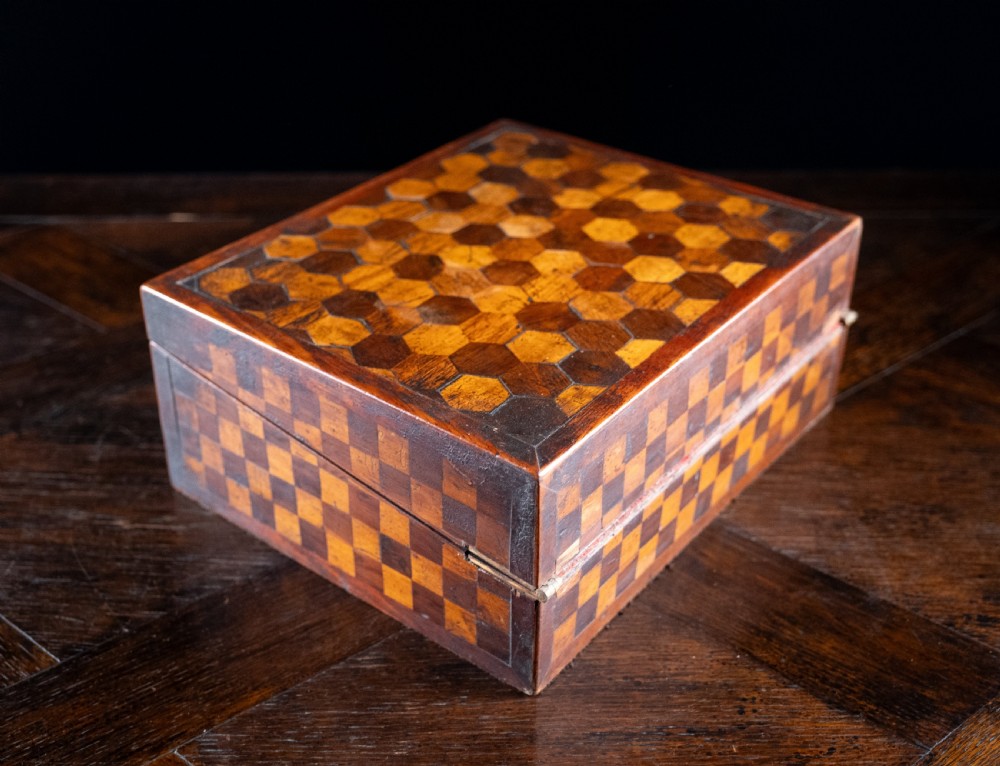19th Century Primitive Parquetry Writing Slope View VIII