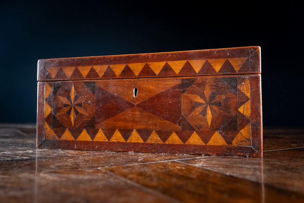 19th Century Primitive Parquetry Writing Slope View IX