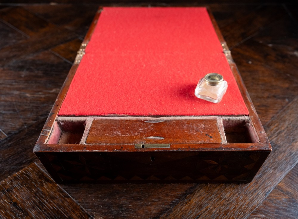 19th Century Primitive Parquetry Writing Slope View XIII