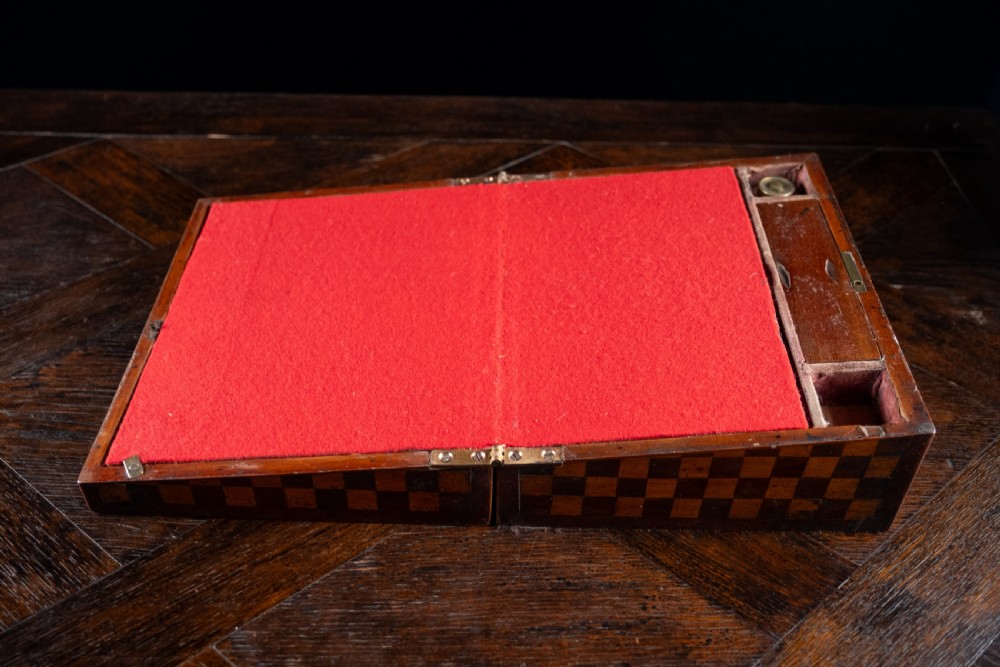 19th Century Primitive Parquetry Writing Slope View XIV