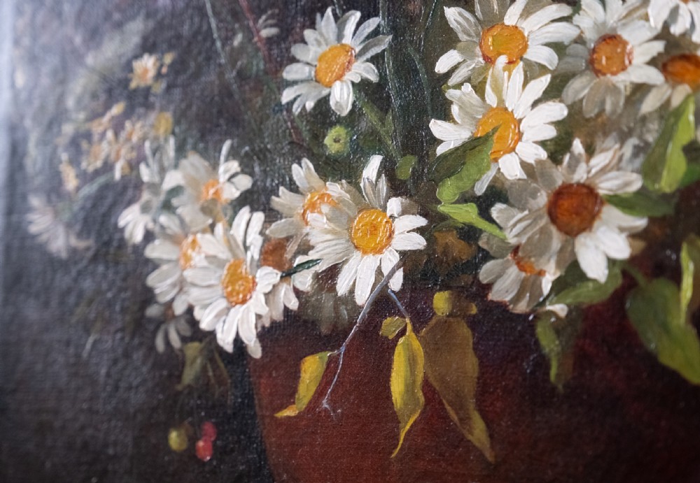 E.A. Cook (fl.1887) - Still Life Of Flowers. Oil On Canvas.  View III