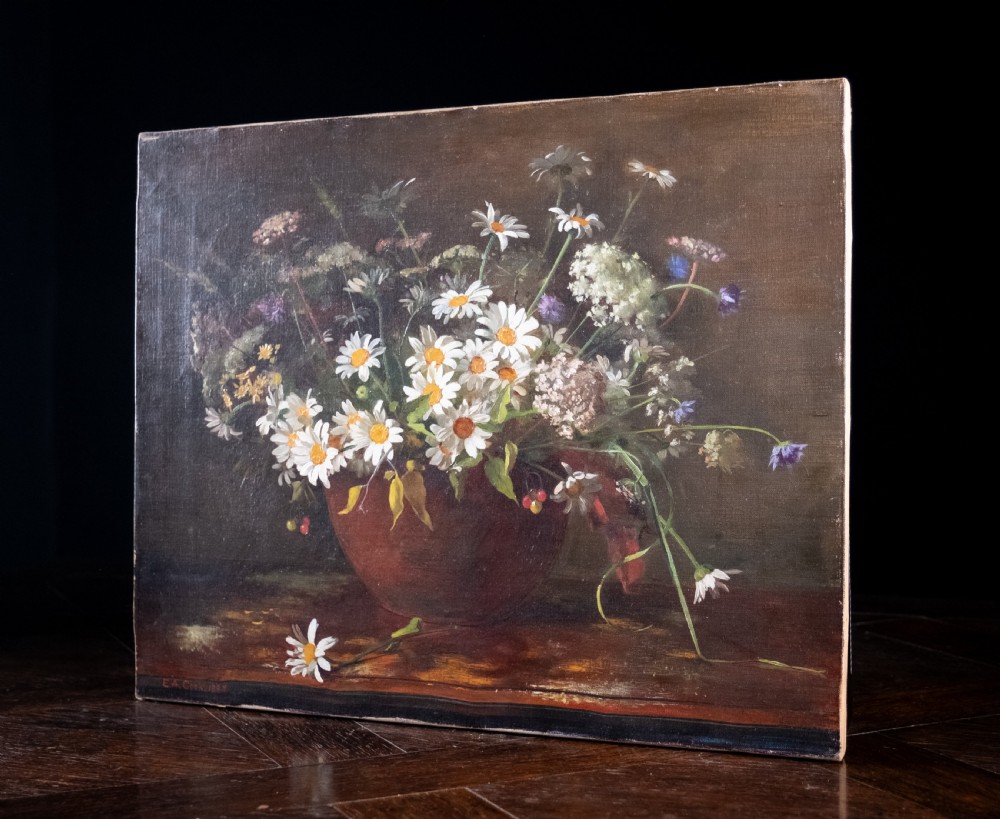 E.A. Cook (fl.1887) - Still Life Of Flowers. Oil On Canvas.  View VI
