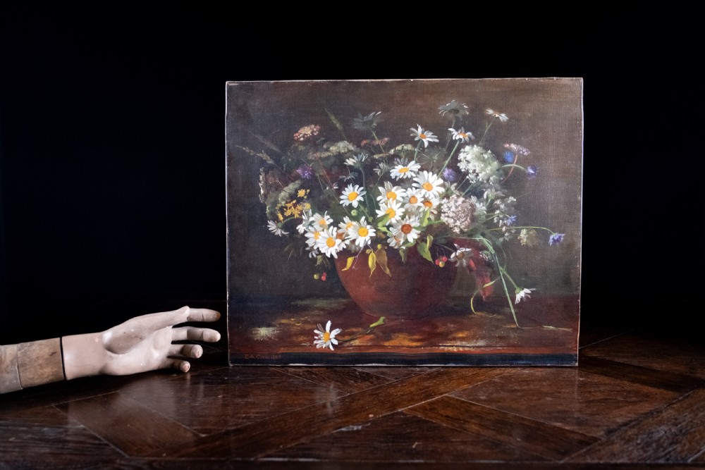 E.A. Cook (fl.1887) - Still Life Of Flowers. Oil On Canvas.  View VII