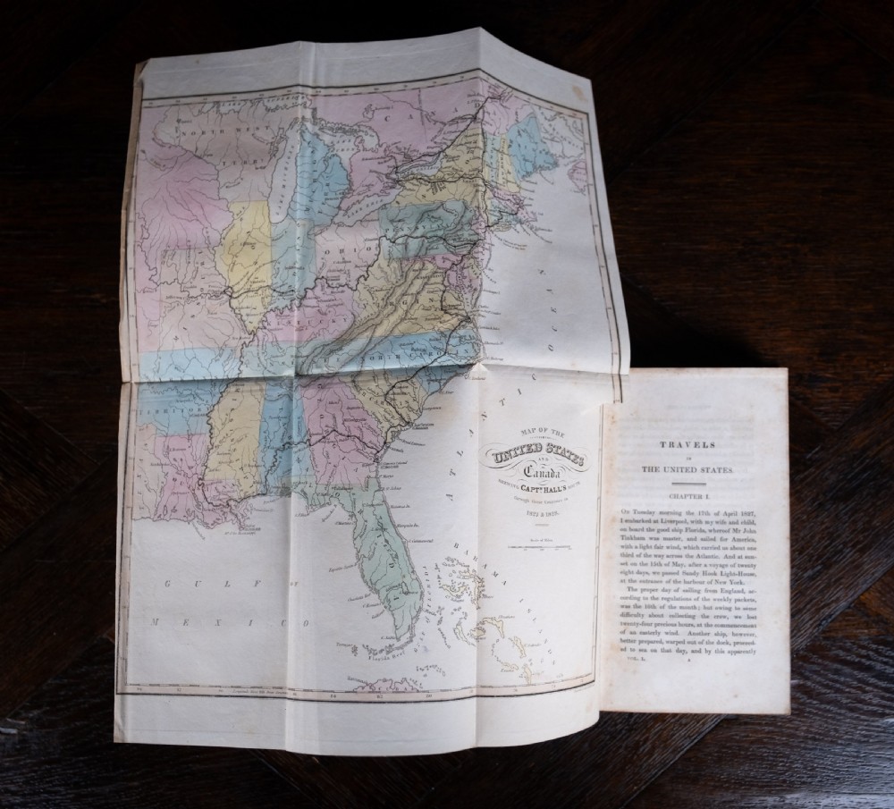 1830 Travels In North America by Captain Basil Hall (with Irish History interest). Book Set. View IX