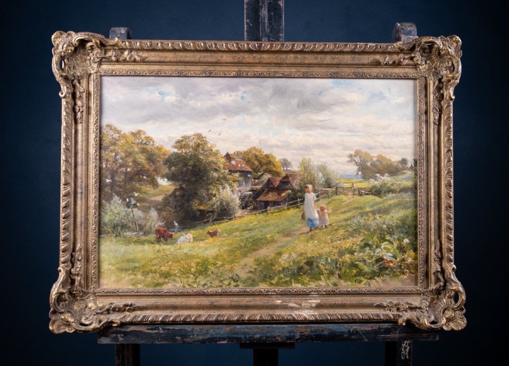 Charles James Lewis (1830-1892) - A Surrey Landscape (Witley). Oil on Canvas.  View VII