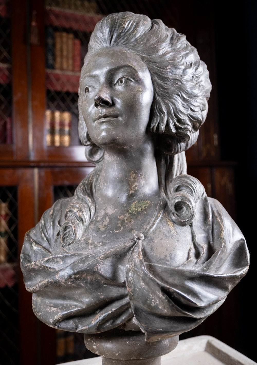 Plaster Bust Of Princess De Lambelle After Augustin Pajou (French, 1730-1809) View III