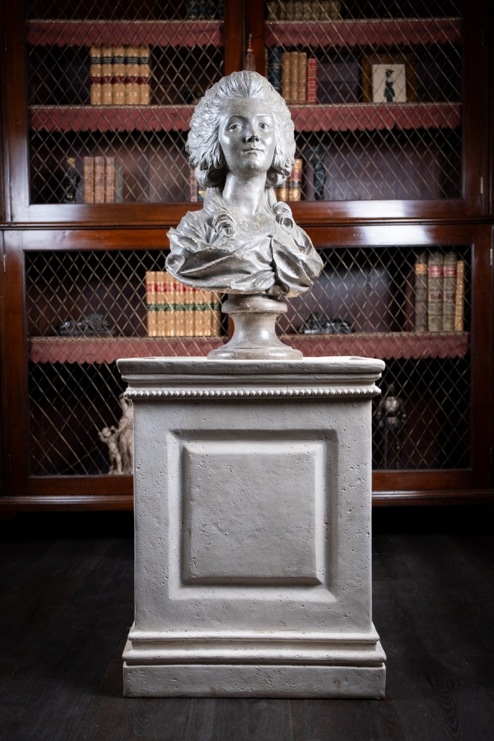 Plaster Bust Of Princess De Lambelle After Augustin Pajou (French, 1730-1809) View VI