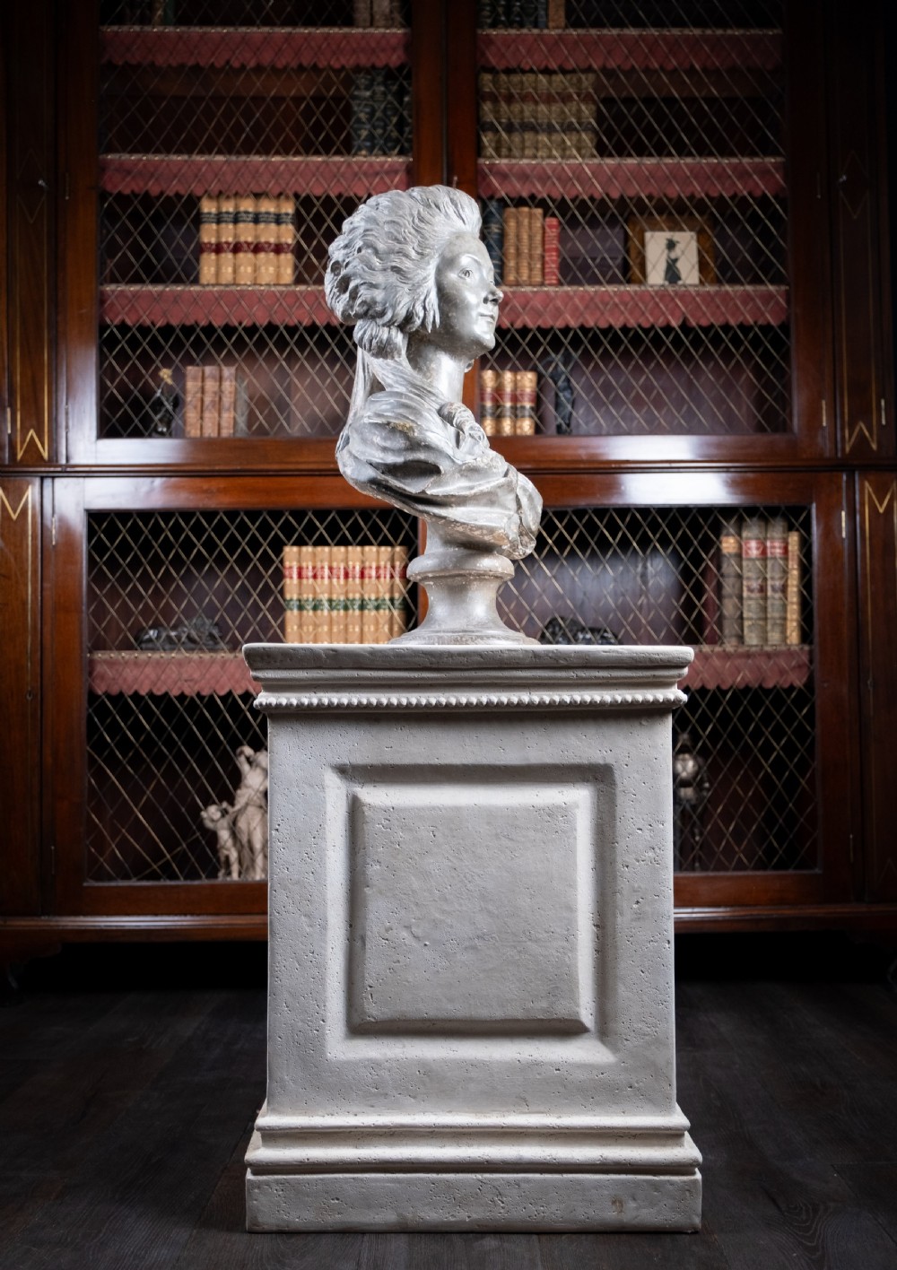 Plaster Bust Of Princess De Lambelle After Augustin Pajou (French, 1730-1809) View VIII