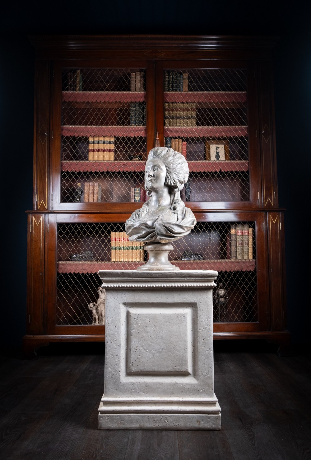 Plaster Bust Of Princess De Lambelle After Augustin Pajou (French, 1730-1809) View XVII
