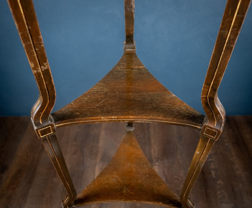 Regency Ebonised and Parcel Gilt Tri-Form Etagere View VI
