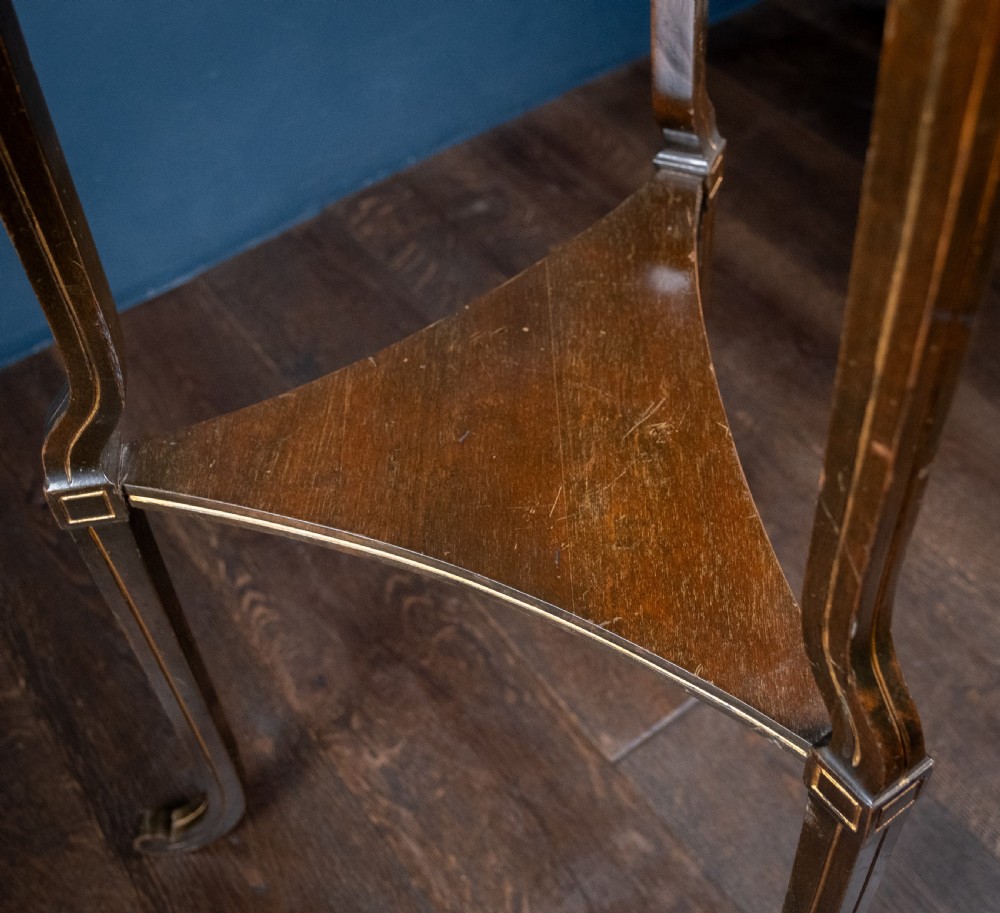 Regency Ebonised and Parcel Gilt Tri-Form Etagere View VII