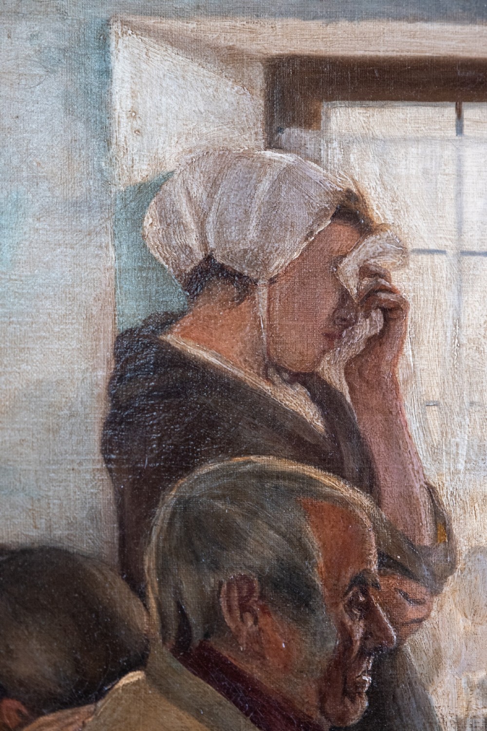 George Beaumont (fl.1891) - 'Bad News'. Newlyn School. Oil on Canvas. View II