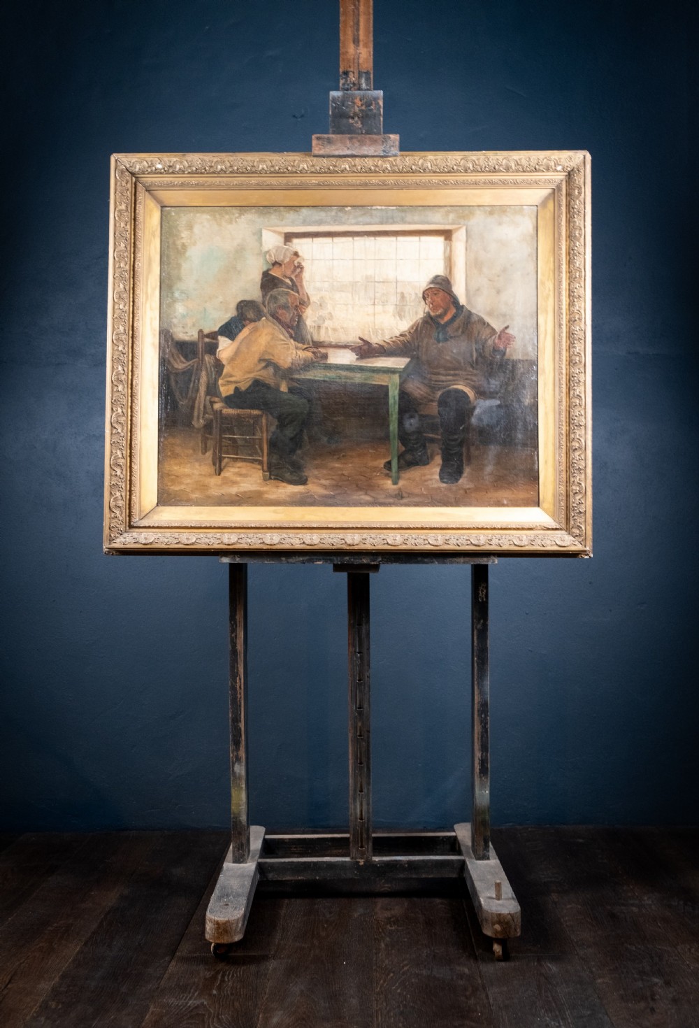 George Beaumont (fl.1891) - 'Bad News'. Newlyn School. Oil on Canvas. View III