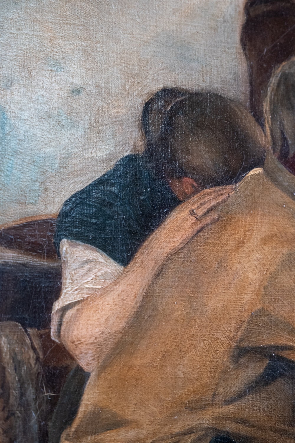 George Beaumont (fl.1891) - 'Bad News'. Newlyn School. Oil on Canvas. View VII