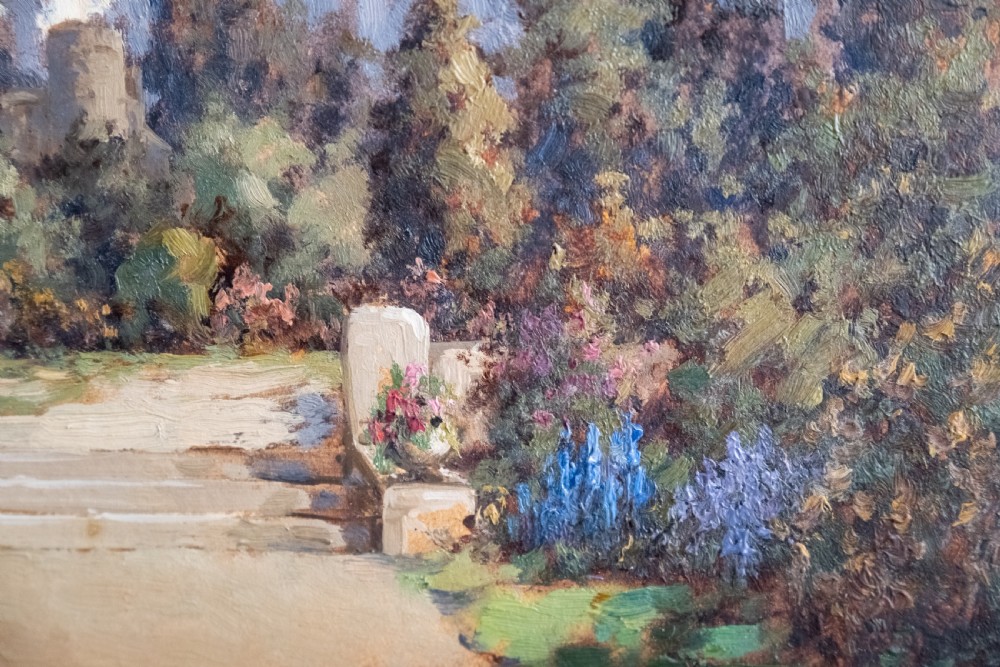 James Jerome Miller (fl.1875-1900) - Pair Of Country Gardens. Oil Paintings. View V