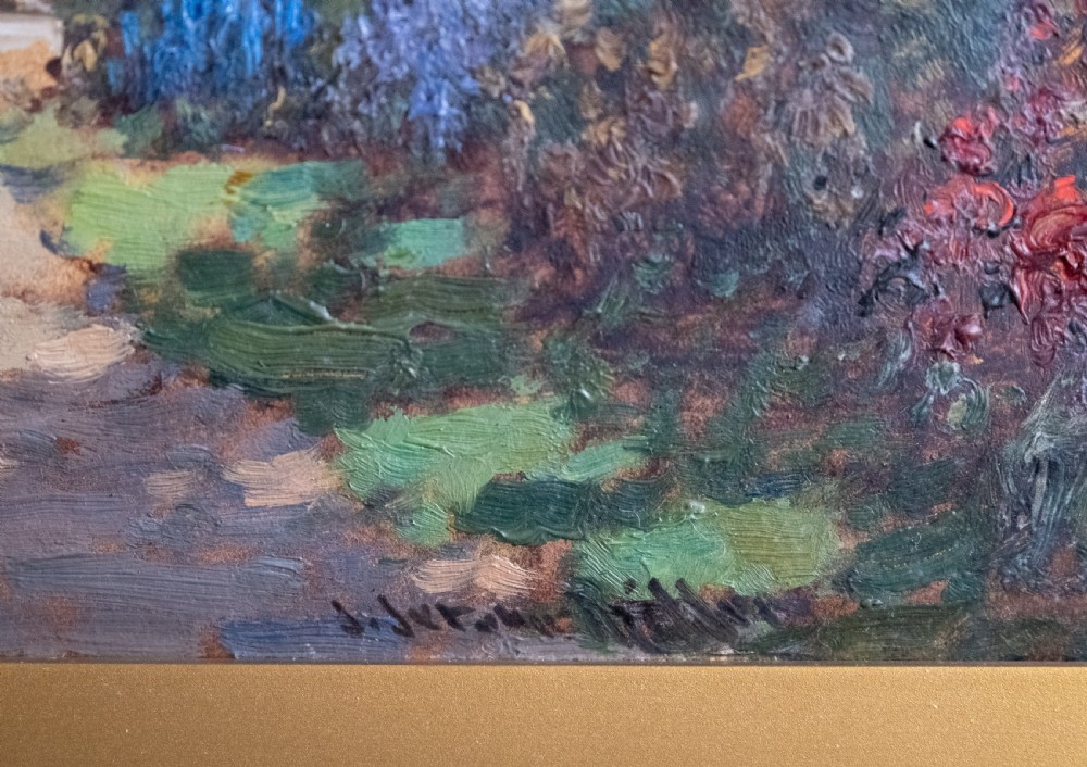 James Jerome Miller (fl.1875-1900) - Pair Of Country Gardens. Oil Paintings. View VI