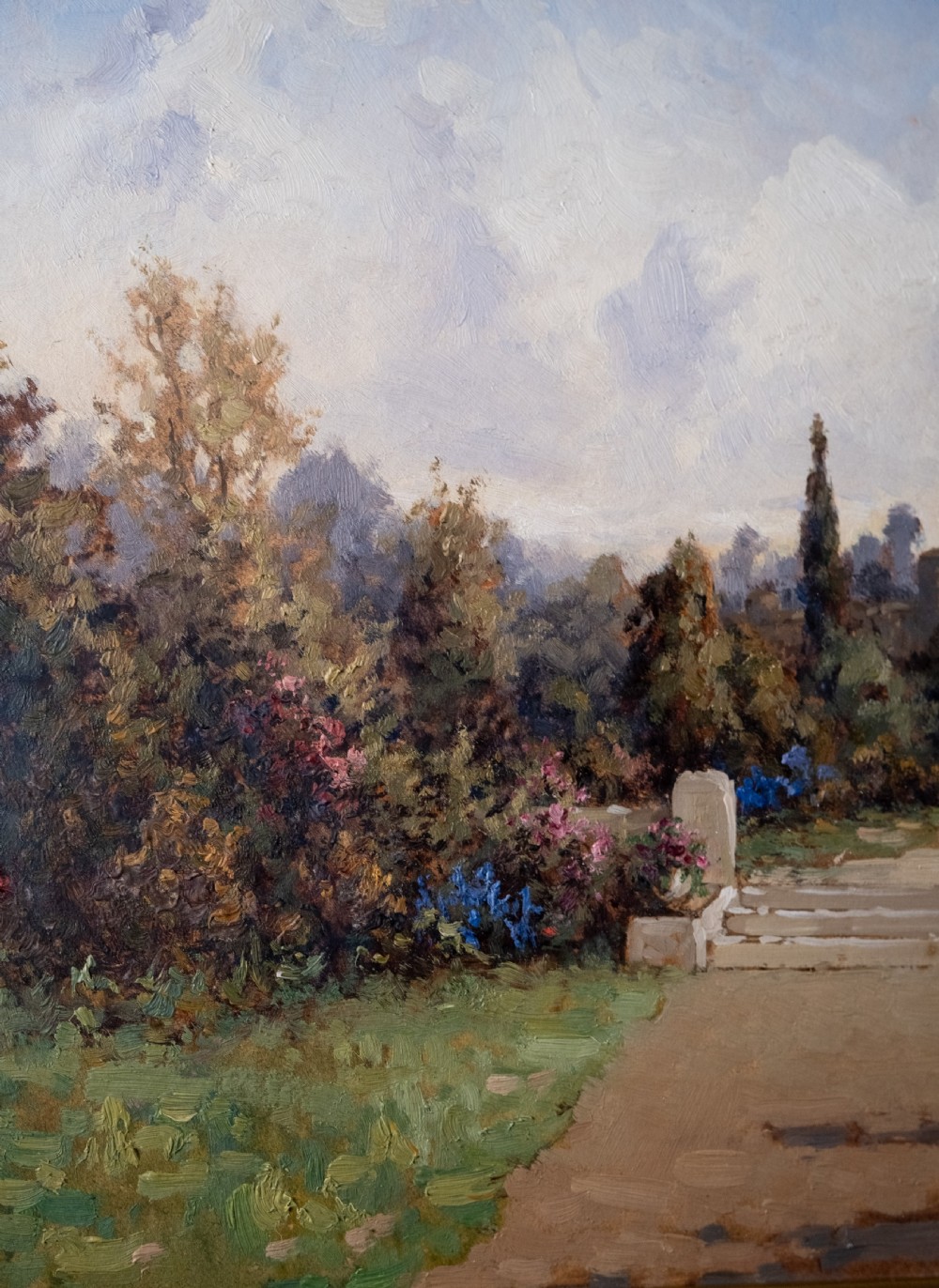 James Jerome Miller (fl.1875-1900) - Pair Of Country Gardens. Oil Paintings. View IX