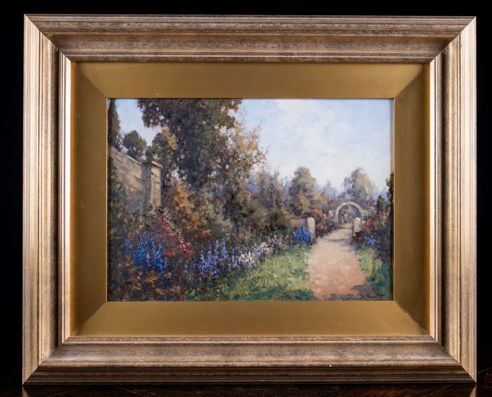James Jerome Miller (fl.1875-1900) - Pair Of Country Gardens. Oil Paintings. View X