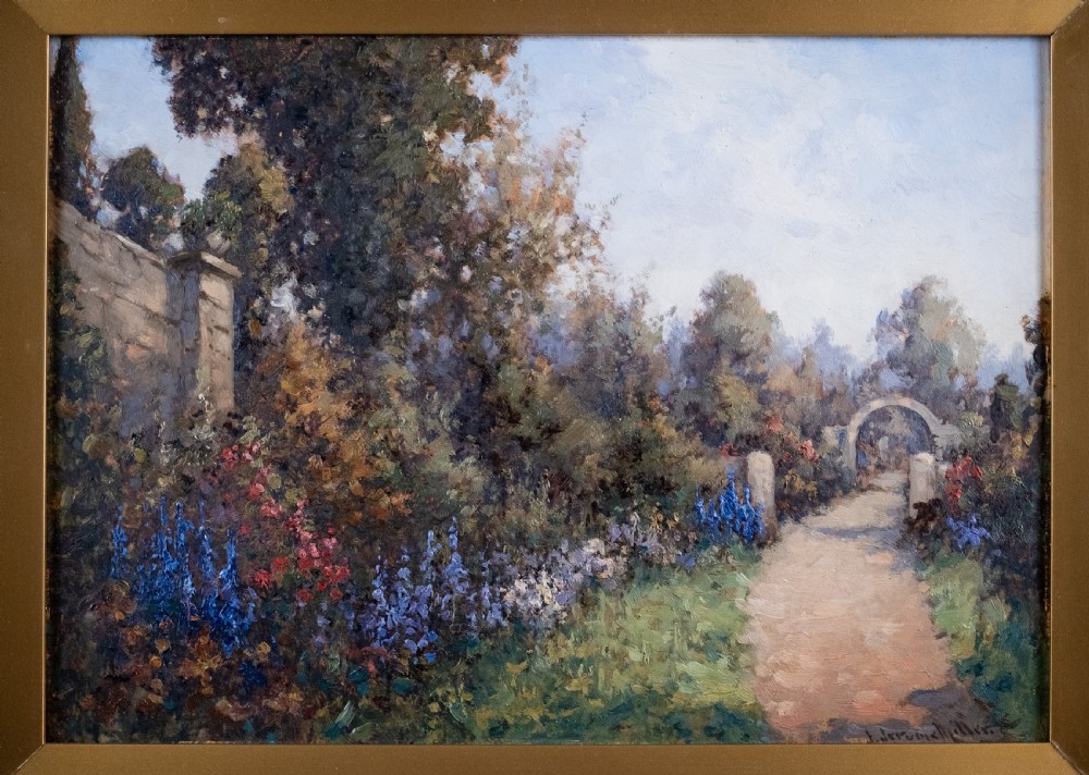 James Jerome Miller (fl.1875-1900) - Pair Of Country Gardens. Oil Paintings. View XI