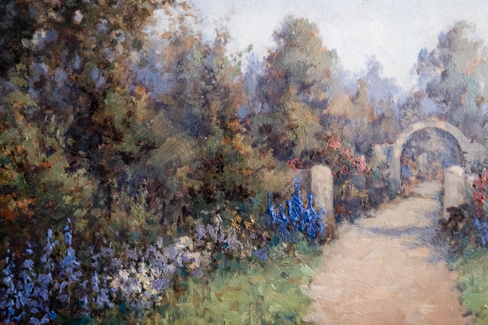 James Jerome Miller (fl.1875-1900) - Pair Of Country Gardens. Oil Paintings. View XII