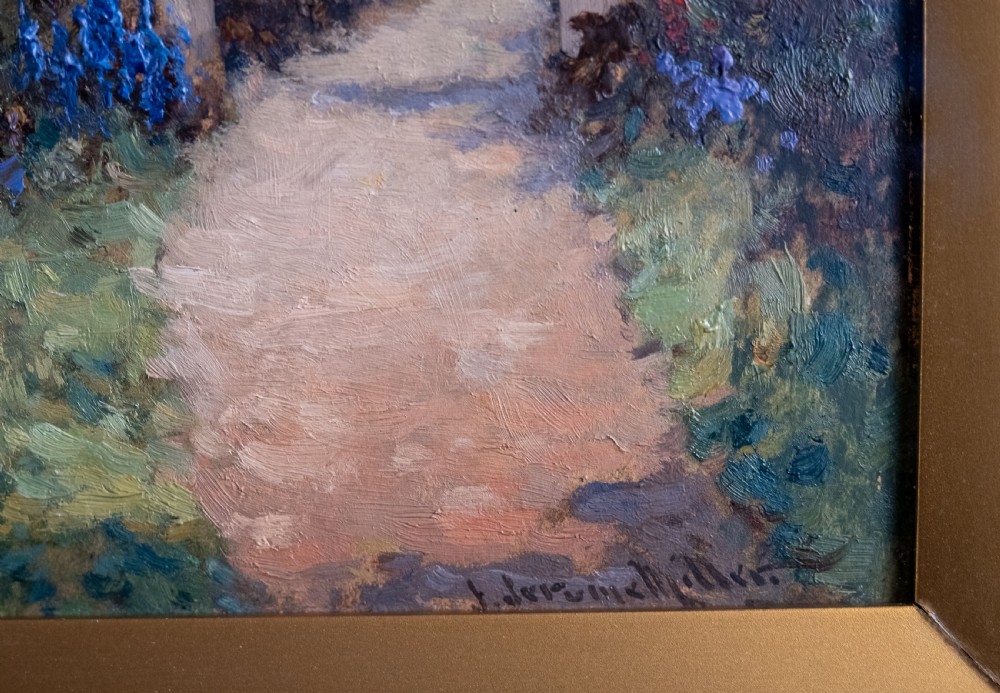James Jerome Miller (fl.1875-1900) - Pair Of Country Gardens. Oil Paintings. View XIV