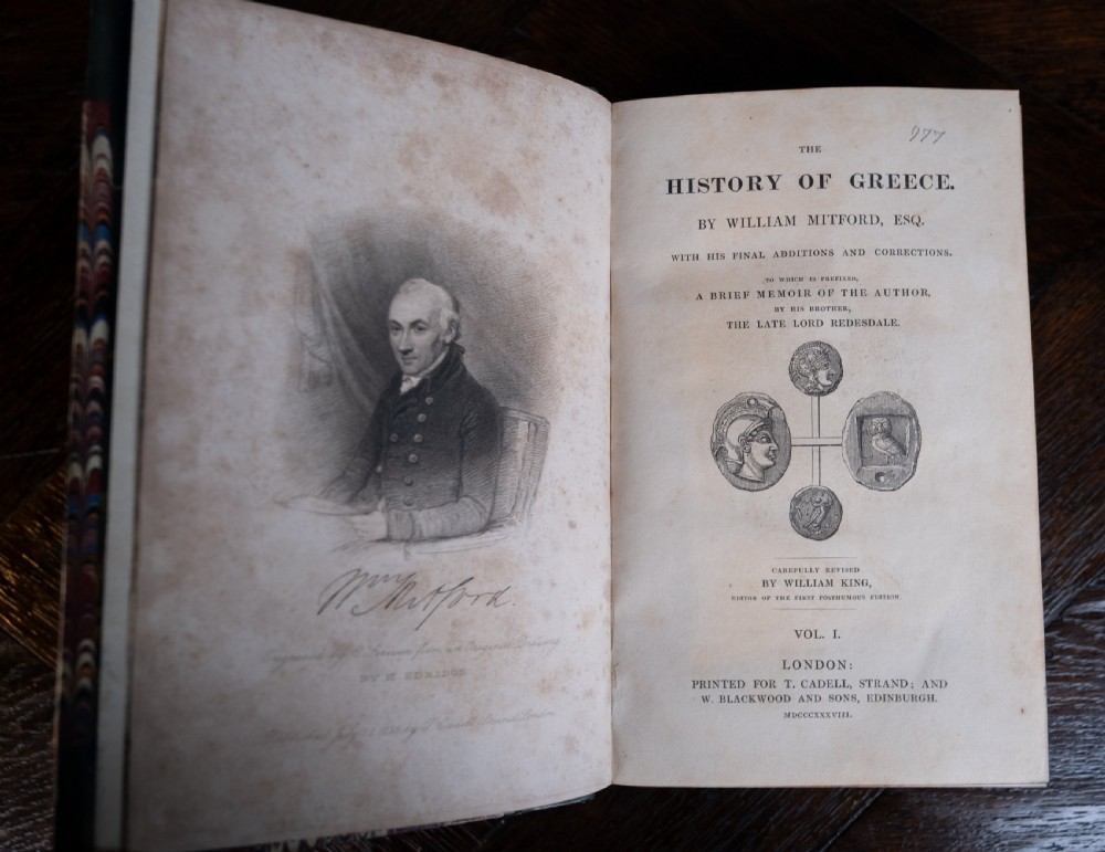 1838 The History Of Greece by William Mitford. Complete in 8 Vols. Book Set.  View X