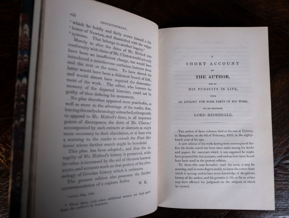1838 The History Of Greece by William Mitford. Complete in 8 Vols. Book Set.  View XII