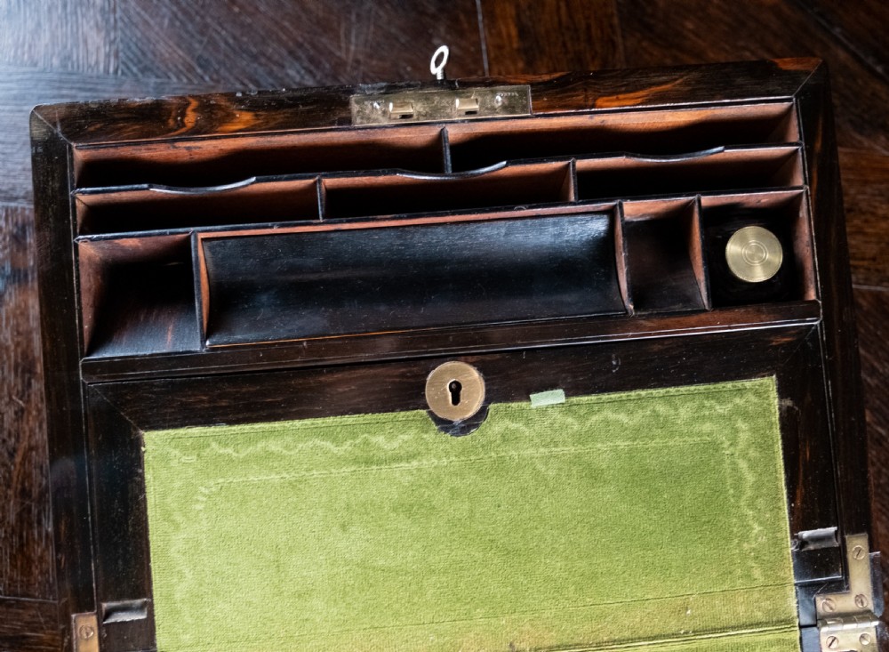 Victorian Coromandel Writing Slope With Bramah Lock View IX