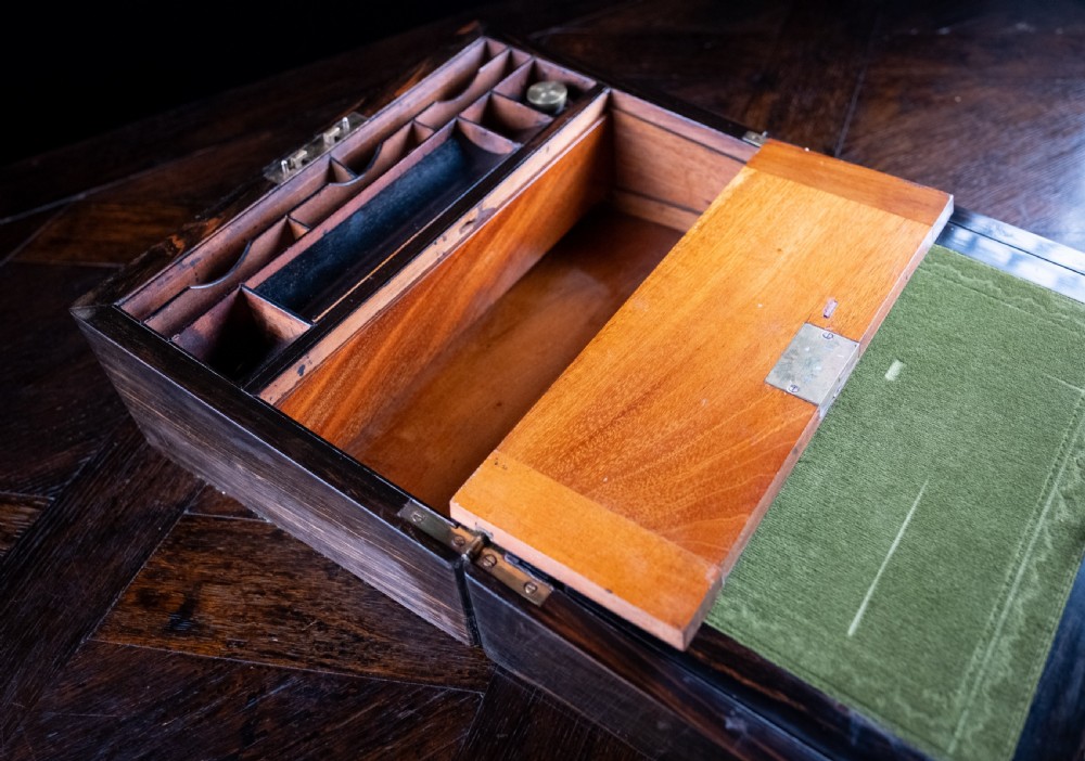 Victorian Coromandel Writing Slope With Bramah Lock View XIII
