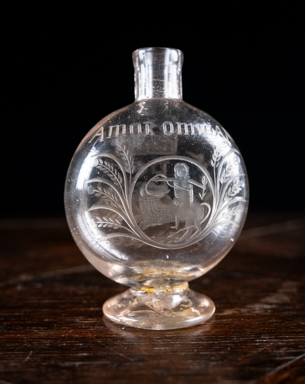 18th Century Engraved Flask Secret Storage Book View III