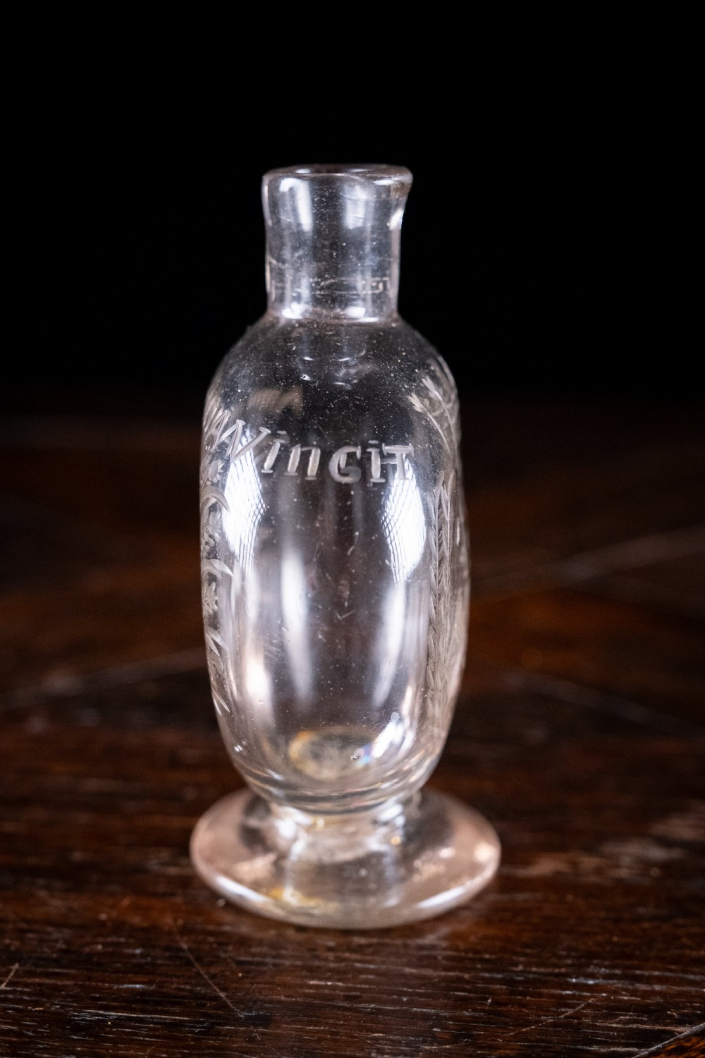 18th Century Engraved Flask Secret Storage Book View V