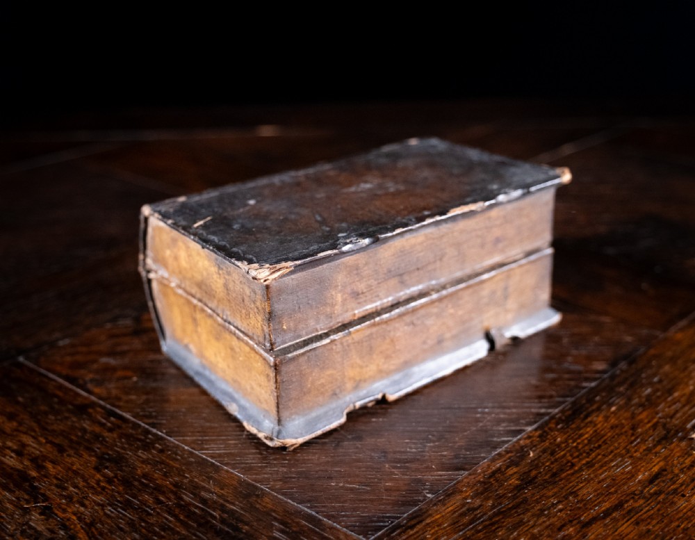 18th Century Engraved Flask Secret Storage Book View IX