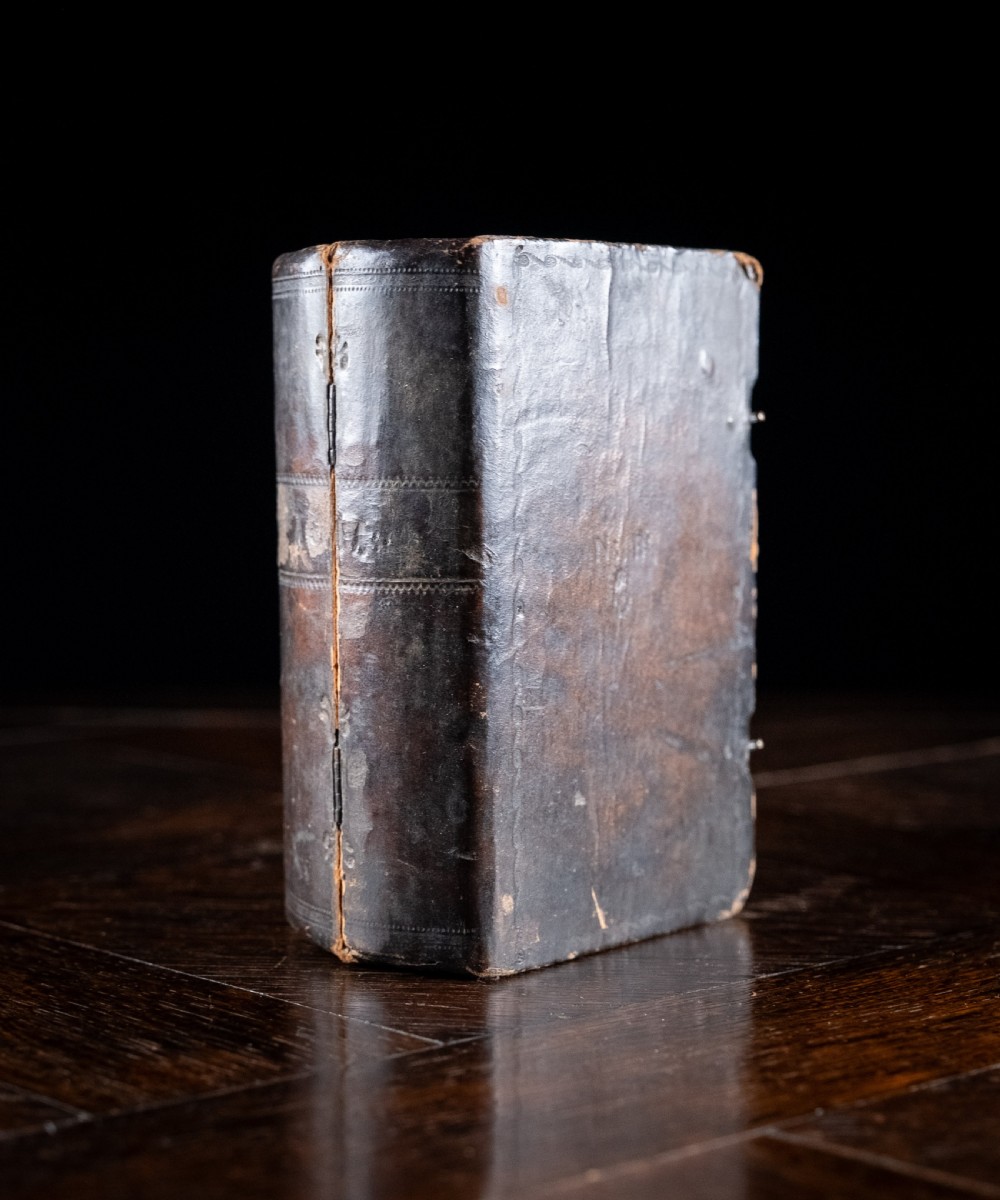 18th Century Engraved Flask Secret Storage Book View XI