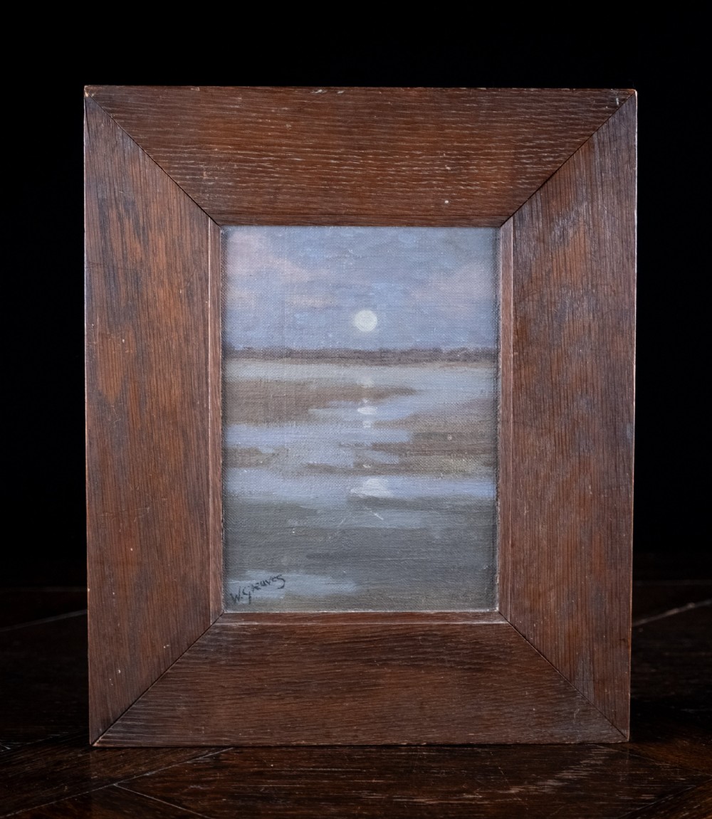 Circle of Walter Greaves (1841-1930) - A Small Nocturne. Oil on Board. 