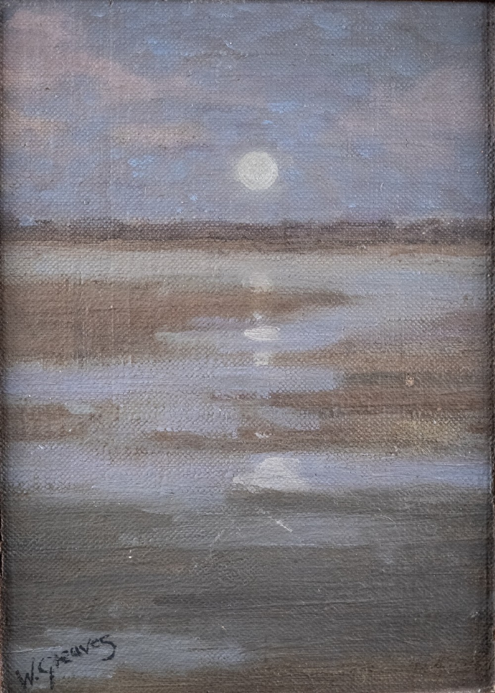 Circle of Walter Greaves (1841-1930) - A Small Nocturne. Oil on Board.  View II