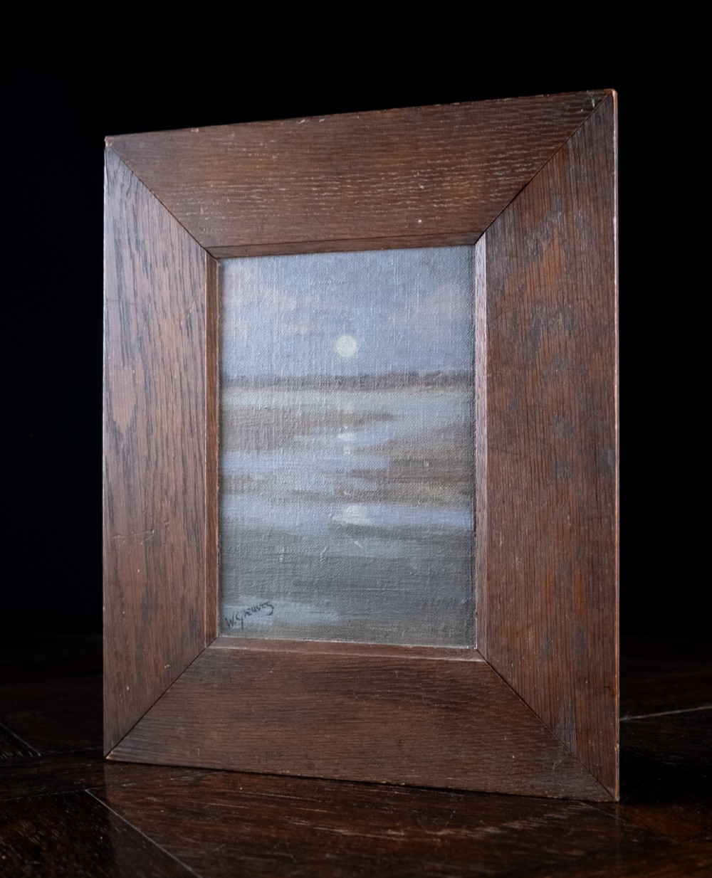 Circle of Walter Greaves (1841-1930) - A Small Nocturne. Oil on Board.  View V
