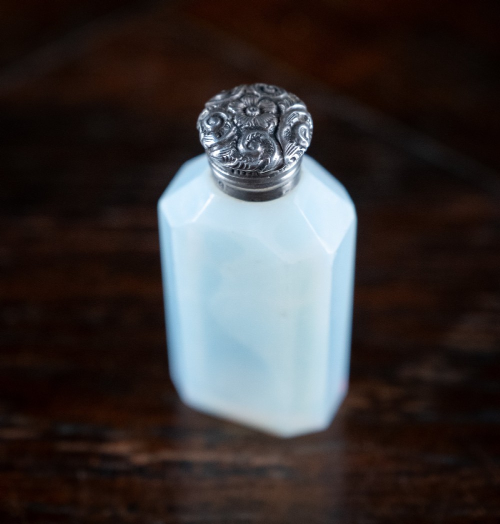 Opaline Glass & Silver Scent Bottle By Charles May, 1903 View II